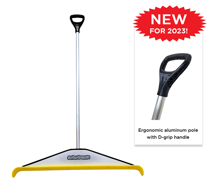 The Snowdozer is designed with a solid-pole D-grip handle
