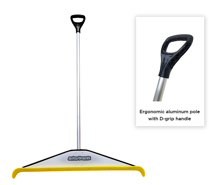 The Snowdozer is designed with a solid-pole D-grip handle